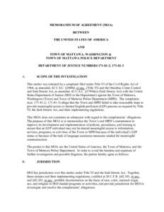 MATTAWA MEMORANDUM OF AGREEMENT (MOA)