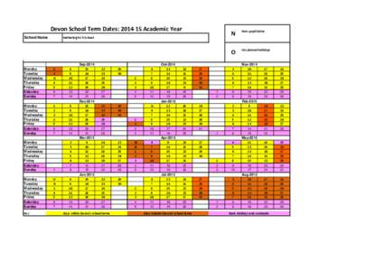 Devon School Term Dates: [removed]Academic Year School Name Hatherleigh CP School  Monday