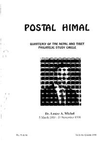 POSTAL HIMAL QUARTERLY OF THE NEPAL AND TIBET PHILATELIC STUDY CIRCLE !  (