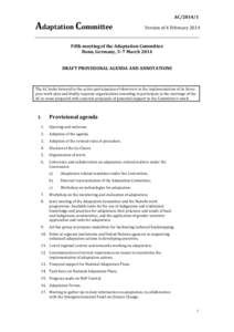 Adaptation Committee  AC[removed]Version of 4 February[removed]Fifth meeting of the Adaptation Committee