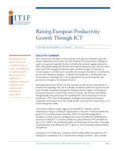 Raising European Productivity Growth Through ICT