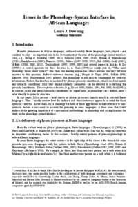 Issues in the Phonology-Syntax Interface in African Languages Laura J. Downing