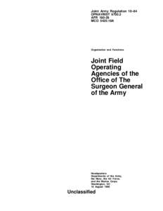 Joint Army Regulation 10–64 OPNAVINST[removed]AFR[removed]MCO 5420.18A  Organization and Functions