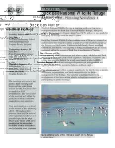 U.S. Fish & Wildlife Service  Back Bay National Wildlife Refuge January[removed]Planning Newsletter 1  Open Houses and Meetings