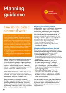 QuickStart Computing  Planning guidance How do you plan a scheme of work?