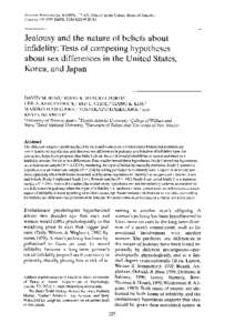 Personal Relationships, ), Printed in the United States of America CopyrightISSPR $9.50 Jealousy and the nature of beliefs about infidelity: Tests of competing hypotheses about sex d