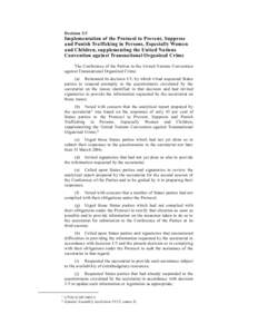 Decision 2/3  Implementation of the Protocol to Prevent, Suppress and Punish Trafficking in Persons, Especially Women and Children, supplementing the United Nations Convention against Transnational Organized Crime