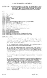 105 CMR: DEPARTMENT OF PUBLIC HEALTH 105 CMR[removed]: NONIONIZING RADIATION LIMITS FOR: THE GENERAL PUBLIC FROM NON-OCCUPATIONAL EXPOSURE TO ELECTROMAGNETIC FIELDS, EMPLOYEES FROM OCCUPATIONAL EXPOSURE TO ELECTROMAGNETIC