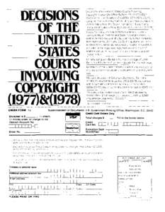 Decisions of the I!nited States Courts Irlvolr:~riq C o p y r i g h t : C o p y r i g t 1 1 Off~cc. 511ilcrin4 I[removed] ~ ~ [removed], and L31.1llct1r1 dZ f i978)I53M ii070-3176, compiled and edited b y Mark