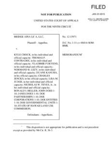 FILED NOT FOR PUBLICATION UNITED STATES COURT OF APPEALS JAN[removed]MOLLY C. DWYER, CLERK