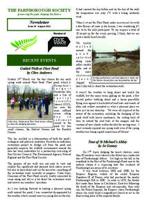 THE FARNBOROUGH SOCIETY preserving the past, shaping the future Newsletter Issue 10 August 2013