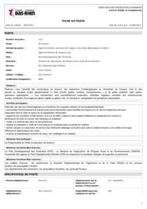 DIRECTION DES RESSOURCES HUMAINES Service Emploi et Compétences FICHE DE POSTE Date de création : [removed]