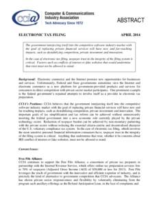 Internal Revenue Service / Tax preparation / Tax return / Tax noncompliance / Government / Finance / Economy of the United States / Income tax in the United States / Taxation in the United States / Free File / Refund anticipation loan