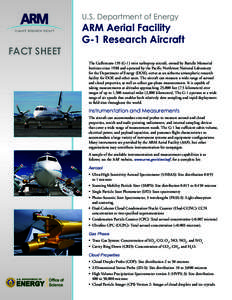 U.S. Department of Energy  FACT SHEET ARM Aerial Facility G-1 Research Aircraft