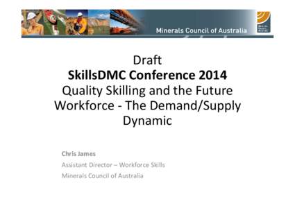 Draft SkillsDMC Conference 2014 Quality Skilling and the Future Workforce - The Demand/Supply Dynamic Chris James