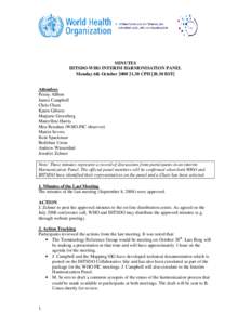 MINUTES IHTSDO-WHO INTERIM HARMONISATION PANEL Monday 6th October[removed]CPH[removed]BST] Attendees Penny Allbon