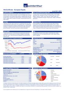 WinCertificate - European Equity as at[removed]Investment Objective Dow Jones STOXX 50 ® Index EUR