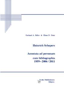 Gerhard A. Biller & Klaus D. Dutz  Heinrich Schepers