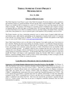 Microsoft Word - Tribal Supreme Court Project - Case Updates[removed]doc