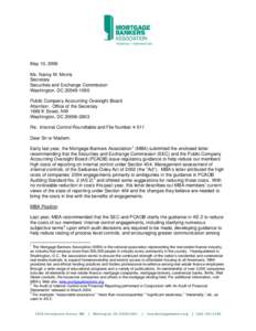 May 10, 2006 Ms. Nancy M. Morris Secretary Securities and Exchange Commission Washington, DC[removed]Public Company Accounting Oversight Board