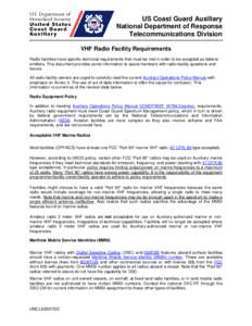 VHF Radio Facility Requirements