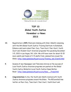 TOP 10 Global Youth Justice November e-News[removed].