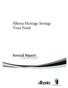 Alberta Heritage Savings Trust Fund[removed]Annual Report (PDF)