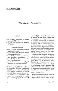 No. 4. SDrincThe Burke Newsletter EDITORS Peter J. Stunlis, Department of English,