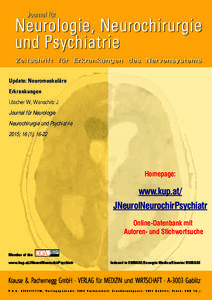 Update: Neuromuskuläre Erkrankungen Löscher W, Wanschitz J Journal für Neurologie Neurochirurgie und Psychiatrie 2015; 16 (1), 16-22