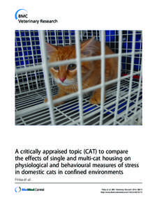 A critically appraised topic (CAT) to compare the effects of single and multi-cat housing on physiological and behavioural measures of stress