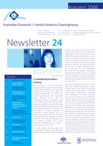 Autumn 2006 Australian Domestic & Family Violence Clearinghouse Australian Domestic & Family Violence Clearinghouse UNSW Sydney NSW 2052 Australia