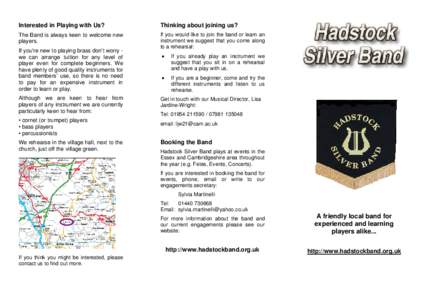 Microsoft Word - Hadstock Leaflet.doc