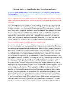 Financial stories #2: How planning saves time, stress, and money Welcome to Money Concepts Radio, a financial series brought to you by KDCR and Money Concepts – The Planning Firm in Sioux Center. All securities through