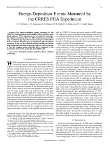 IEEE TRANSACTIONS ON NUCLEAR SCIENCE, VOL. 51, NO. 6, DECEMBER[removed]Energy-Deposition Events Measured by the CRRES PHA Experiment