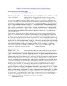 Southern Campaign American Revolution Pension Statements & Rosters Pension Application of John Britten S44662 Transcribed and annotated by C. Leon Harris State of New york } Ss. County of Steuben }