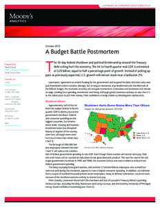 economic & COnsumer credit Analy tics  ANALYSIS �� A Budget Battle Postmortem October 2013