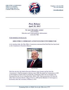 OHIO ETHICS COMMISSION William Green Building 30 West Spring Street, L3 Columbus, Ohio[removed]Telephone: ([removed]