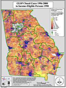 GLSP Closed Cases[removed]to Income-Eligible Persons 1990 Number o C osed Cases by Z p Code  # #