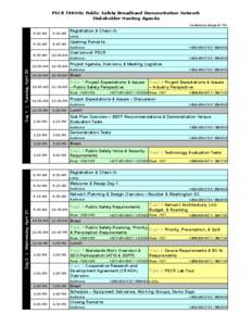 PSCR 700MHz Public Safety Broadband Demonstration Network Stakeholder Meeting Agenda Conference Bridge # / Pin 9:00 AM  9:30 AM