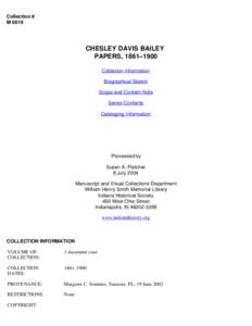 CHESLEY DAVIS BAILEY PAPERS, [removed]