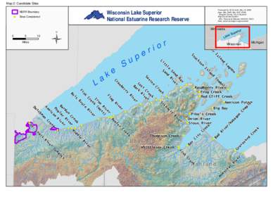 Map 2: Candidate Sites  Wisconsin Lake Superior National Estuarine Research Reserve  Ou