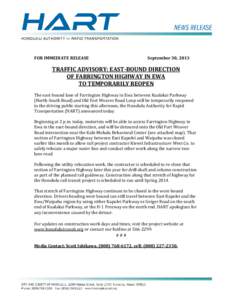 Kapolei /  Hawaii / Interstate H-1 / Hawaii Route 76 / Honolulu High-Capacity Transit Corridor Project / Honolulu / Farrington / Ewa Villages /  Hawaii / Ocean Pointe /  Hawaii / Honolulu County /  Hawaii / Hawaii / Geography of the United States