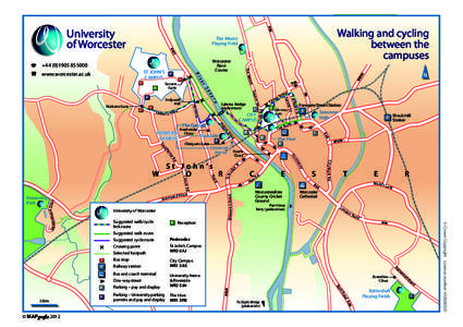 U Worcs Walk-cycle map 2012 v3