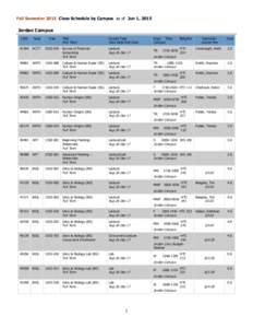 Fall Semester 2015 Class Schedule by Campus as of Jun 1, 2015  Jordan Campus CRN  Subj