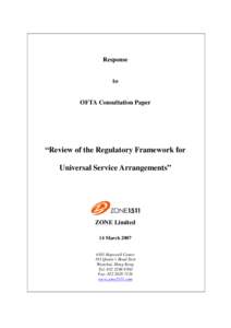 Response  to OFTA Consultation Paper
