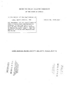 BEFORE THE PUBLIC UTILITIES COMMISSION OF THE STATE OF HAWAII In the Matter of the Application of) LANAI WATER COMPANY, INC.