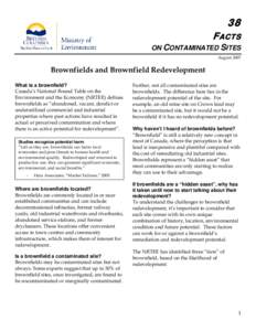 38  FACTS ON CONTAMINATED SITES August 2007