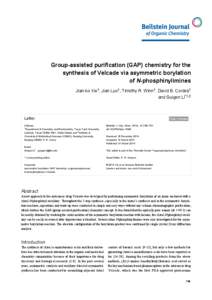 Group-assisted purification (GAP) chemistry for the synthesis of Velcade via asymmetric borylation of N-phosphinylimines