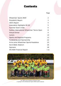 Contents Page Wheelchair Sports NSW 2