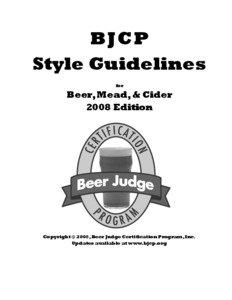 BJCP Style Guidelines for